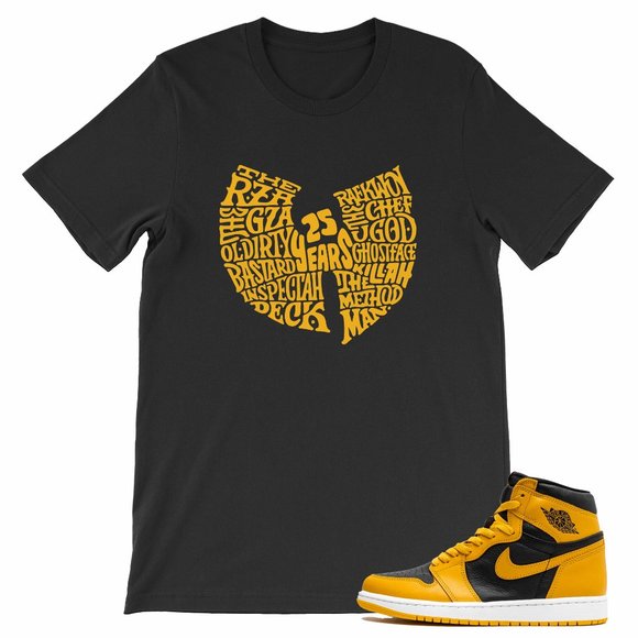 Wu-Tang t-shirt 25 Years Tee to match JORDAN 1 HIGH OG "Pollen" 555088 701 - Picture 2 of 2